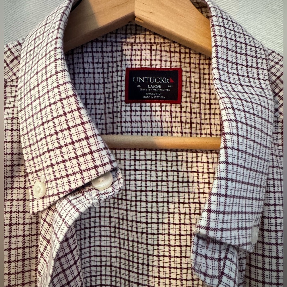 Untuckit plaid button down